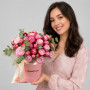9 розовых пионовидных роз — вид 2